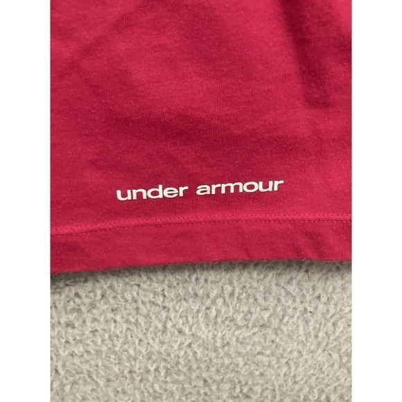 Under Armour Shirt Womens Small Pink Semi Fitted Hunting Short Sleeve Crew Neck - Picture 7 of 10